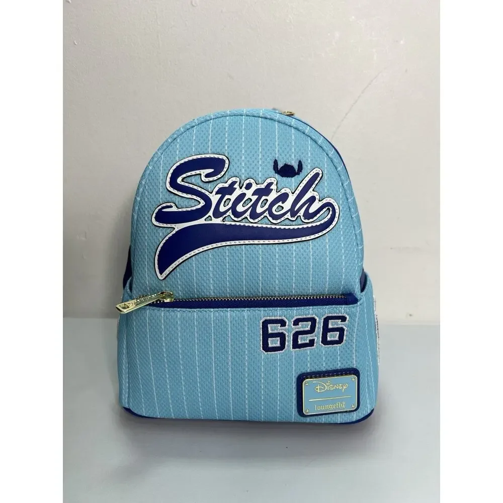 New Loungefly Team Stitch 626 Jersey Series Mini Cosplay Blue Backpack - Picture 1 of 11